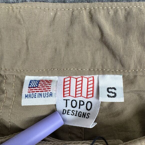 Topo Designs Mountain Shorts Mens Small Tan Khaki Hiking Climbing Adjustable USA - Picture 2 of 9